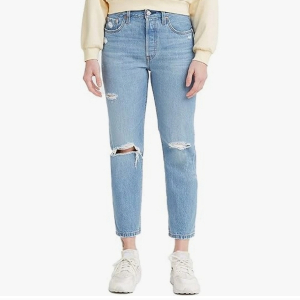 Levi's Women's 501 Distressed Cropped Jeans Athens Break Size 24